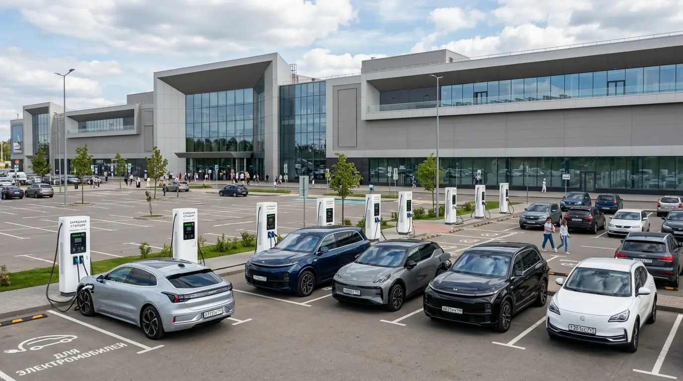 Зарядные станции в торговом центре